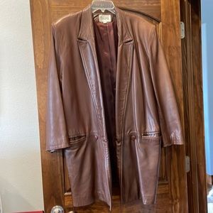 Leather jacket, 3/4 length, like new